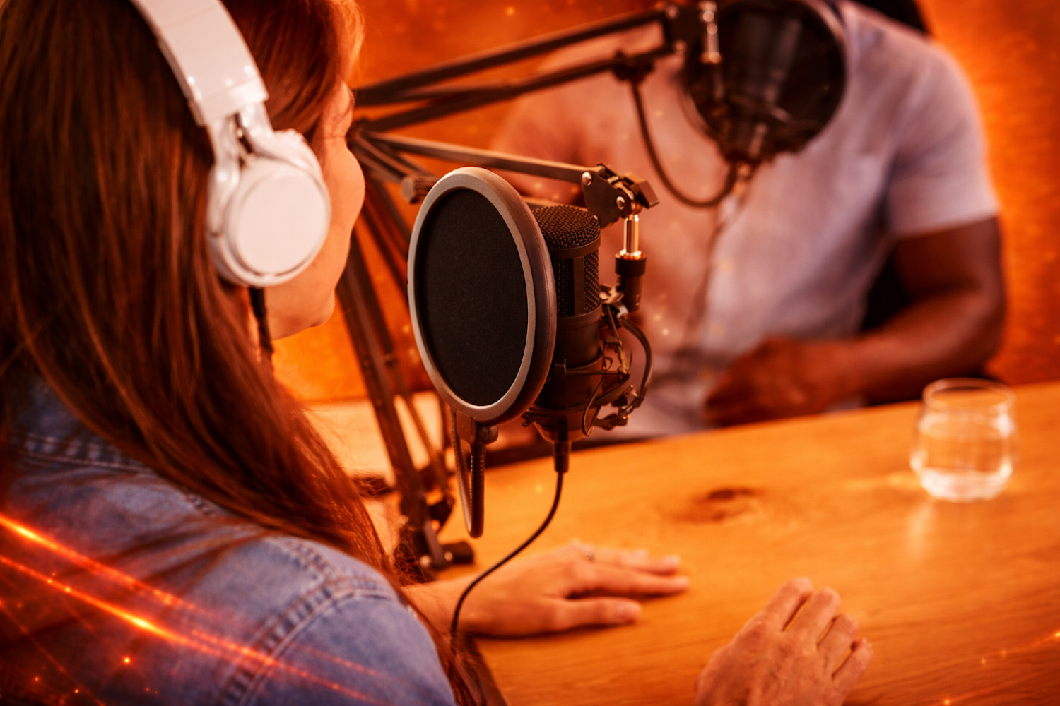 Radio hosts in the studio